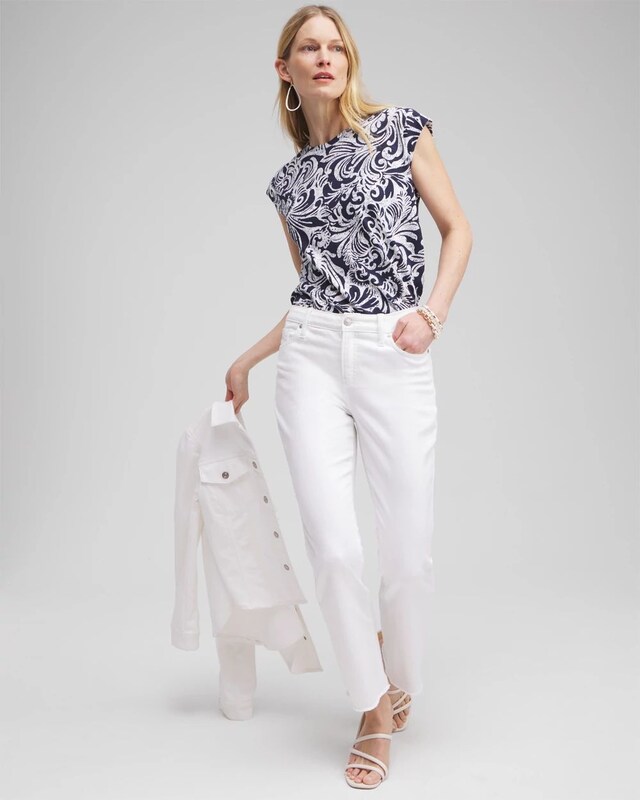Paisley Cap Sleeve Tee - image 2
